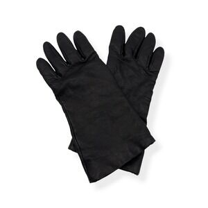 Vintage Gates Women's Black Lambskin Leather Gloves Cashmere Lined Size 7 Med